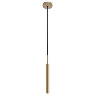 Imagem de Pendente Teto Luminária Tubo Difusor Ilha Mesa Sala Bronze - Singlelig