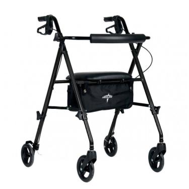 Imagem de Andador de Alumínio Superleve Medline, Preto - Mobilidade Durável e Confortável