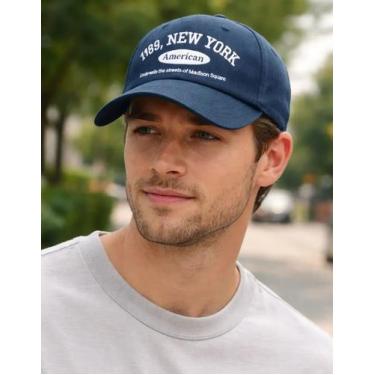 Imagem de Boné NY New York Beisebol American Aba Curva Unissex Bordado, Preto