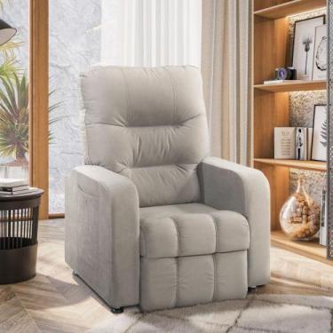 Imagem de Poltrona Do Papai Reclinavel Maldiva Tecido Veludo - Shop das Cabeceir