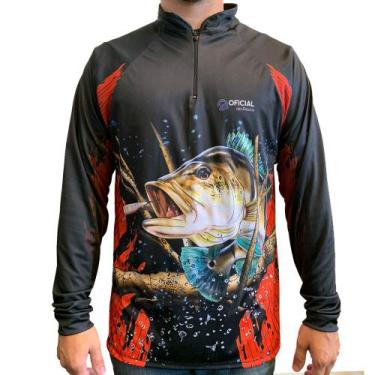 Imagem de Camisa de Pesca Proteção Solar UV Tucunaré Isca Branca - Oficial da Pe