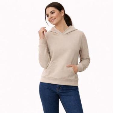 Imagem de Blusão Feminino Moletom Básico com Capuz e Bolso Canguru Malwee-Feminino