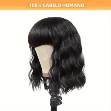 Imagem de Peruca Curta Bob Brasileira Com Franja Para Mulheres, 8-16 Polegadas, 