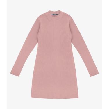 Imagem de Vestido Juvenil Midi Manga Longa Em Ribana Minty Rosa, 16, Rosa