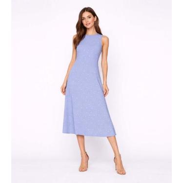 Imagem de Vestido Feminino Longo Com Cavas Infinita Cor Azul, P, Azul
