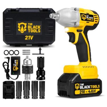 Imagem de Chave De Impacto A Bateria 21v Bivolt 1/2 Pol Profissional Com Acessór