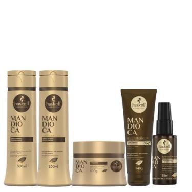 Imagem de Kit Haskell Mandioca Shampoo 300ml + Condicionador 300ml + Máscara 300