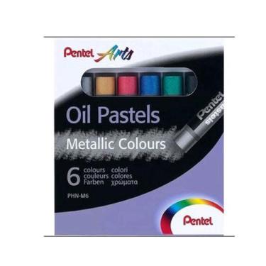 Imagem de Giz pastel oleoso com 6 cores metalic pentel