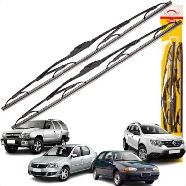 Imagem de Par Palhetas Limpador Parabrisa Sandero Logan Gol Saveiro - DYNA, Palh