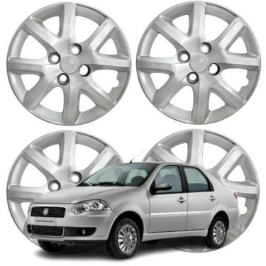 Imagem de Jogo Calota Aro 14 Fiat Siena El 1.4 2014 Cubo Baixo Prata 160CB-PTA-U