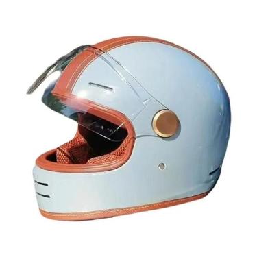 Imagem de Capacete De Moto Retrô Vintage Aberto Certificado DOT Para Pilotagem D