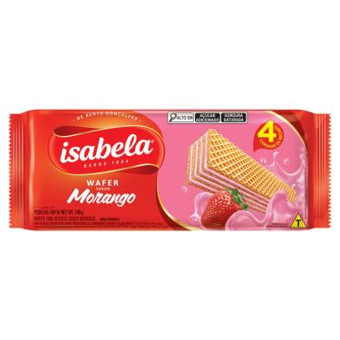 Imagem de Biscoito Wafer Recheio Morango Isabela Pacote 100g