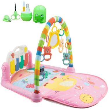 Imagem de Tapete De Atividades P/ Bebê Alegria Rosa+ Estojo Manicure - Color Bab