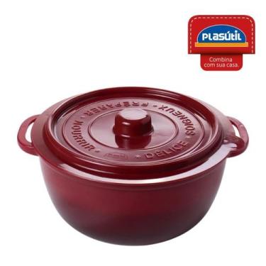 Imagem de Pote Panelinha Hermético Supreme Vermelho 950 ml Plasútil