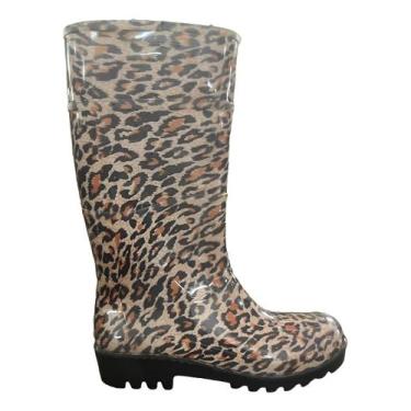 Imagem de Bota Borracha Galocha Cano Longo Macia Impermeavel, Onça, 35 BR