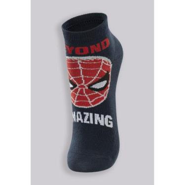 Imagem de Meia Marvel Homem Aranha na cor Preto - Lupo, Calçados 30 a 36