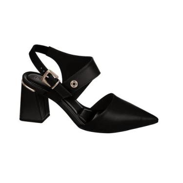 Imagem de Scarpin Slingback Feminino Salto Grosso Elegante T7012-022 - Bebecê, 3