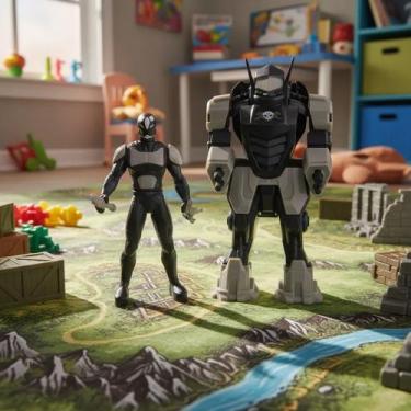 Imagem de Boneco Com Armadura Robo Brinquedo Para Meninos - Bs Toys