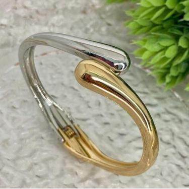 Imagem de Bracelete Feminino Mistura Banho Gota Ouro Prata Ajustável - E.bijoux,