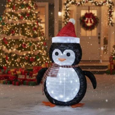 Imagem de Pinguim de Natal iluminado FusangOpto, 45 luzes LED dobráveis