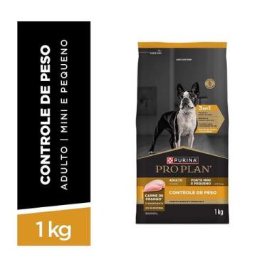 Imagem de Ração Pro Plan Frango Controle Peso Cães Mini e Pequenos 1kg - Purina