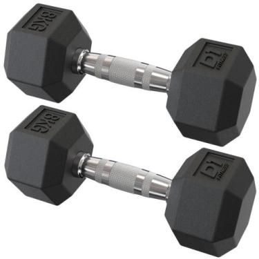 Imagem de Par Dumbbell Sextavado Emborrachado - 8kg - D1 Fitness