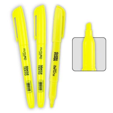 Imagem de Kit Com 3 Unidades Marca Texto Caneta Ponta Chanfrada Escolar Para Org
