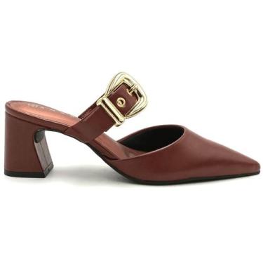 Imagem de Sapato Mule Scarpin Feminino Bico Fino Ramarim 25-16132, Rum, 35