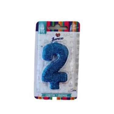 Imagem de VELA ANIVERSARIO AZUL Nº 2 - Junco