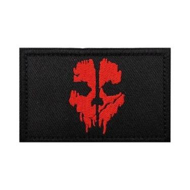 Imagem de Máscara Ghost Face Call of Duty Com Aplique De Tecido E Bordado, Patch