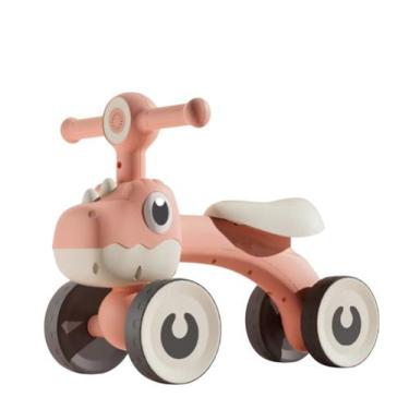 Imagem de Balance Bike Dino Infantil Marrom com Luz e 4 Rodas Até 25kg - UNITOYS