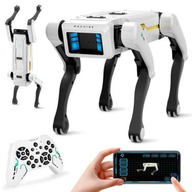 Imagem de Brinquedo Cachorro Eletrônico Robô Articulado Faz Truques Com Luzes E 