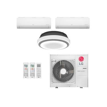 Imagem de Ar-Condicionado Multi Split Inverter LG 48.000 (1x Evap HW 12.000 + 1x Evap HW 24.000 + 1x Evap Cassete Round 36.000) Quente/Frio 220V