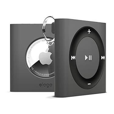 Imagem de elago Capa Shuffle compatível com capa Apple AirTags [cinza escuro] - compatível com etiqueta de ar, proteção contra quedas, design clássico retrô MP3 Player, etiqueta de rastreamento não incluída