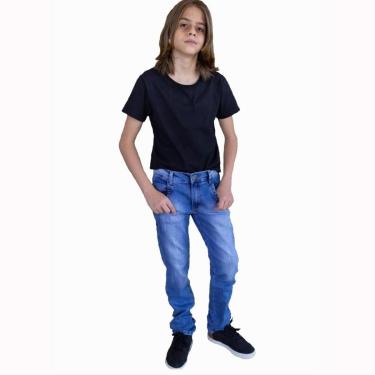 Imagem de Calça Masculina Infanto Juvenil Tradicional Jeans Com Licra 2-Masculino