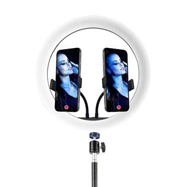 Imagem de Luminária portátil USB Ring Light 12 polegadas com tripé e 2 adaptadores para Smartphone