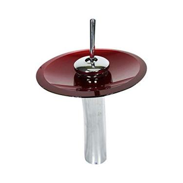 Imagem de TORNEIRA MONOCOMANDO DE VIDRO REDONDA ALTA VERMELHO CEREJA