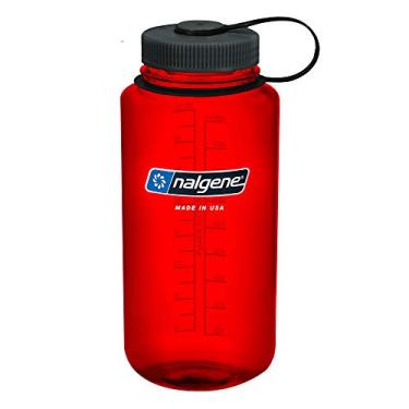 Imagem de Garrafa de água Nalgene Tritan de boca larga sem BPA, vermelha, 907 ml