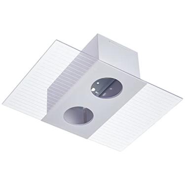 Imagem de TUALUX Plafon de Sobrepor Retangular Monaco com Difusor Branco para 02 Lâmpadas Bulbo Led E-27-33X23 cm, PEQUENO