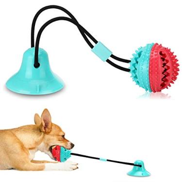 Imagem de Brinquedos interativos para cães, brinquedos estimulantes mentais para cães, brinquedos de dentição de filhotes para o tédio para mantê-los ocupados, brinquedo de bola de distribuição de comida para