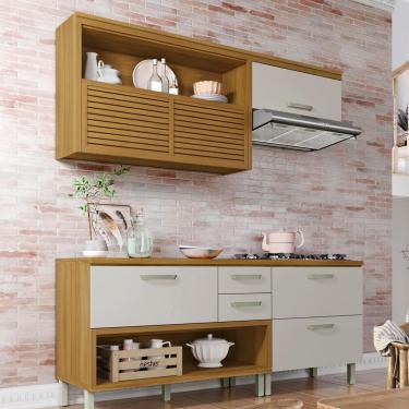 Imagem de Cozinha Compacta Nesher Princesa com 4 Portas 3 Gavetas e 7 Prateleiras - 200cm de largura