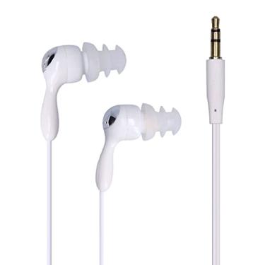 Imagem de PUSOKEI Fone de ouvido de cabo curto, IP68 tampões de ouvido intra-auriculares para árvores, adequado para natação, surfe, corrida (branco)