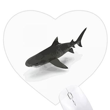 Imagem de Mouse pad Shadow Shark Ocean Art Deco moderno coração tapete de borracha para escritório