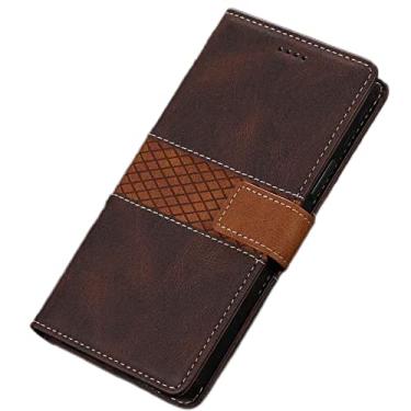 Imagem de Capa carteira para iPhone 13 Mini/13/13 Pro/13 Pro Max, suporte para cartão de couro PU capa flip livro capa de proteção total, marrom, 13 Pro 15,1 cm