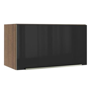 Imagem de Armário Aéreo Madesa Lux 60 cm 1 Porta Basculante - Rustic/Preto
