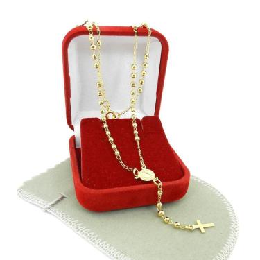 Imagem de Terço Feminino 50Cm 2.5Mm Folheado Ouro Gg158A