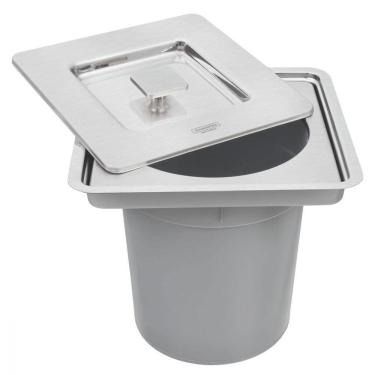Imagem de Lixeira de Embutir Tramontina Clean Square Aço Inox 5L