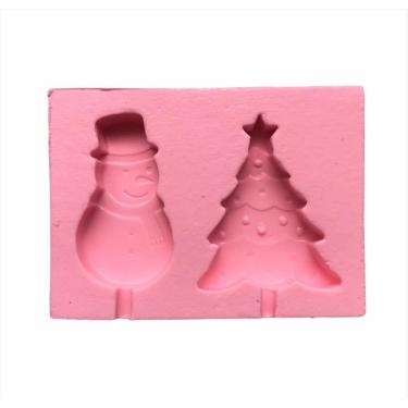 Imagem de Molde De Silicone Árvore, Boneco De Neve Pirulito