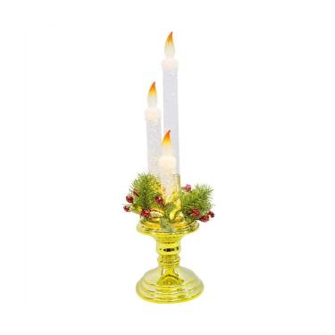 Imagem de Luminária 3 Velas Natal 38cm Enfeite Decoração