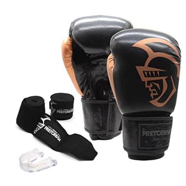 Imagem de Kit Boxe/muay Thai Pretorian Black Line Cobre - 14oz